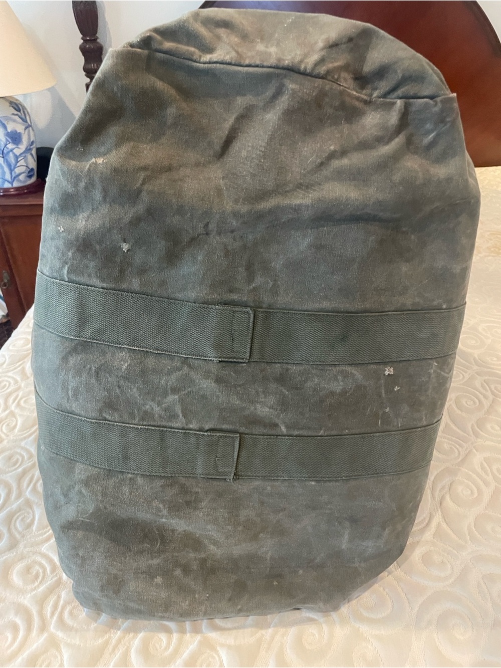 Vintage flyers kit mobility bag US military pilot Canvas Duffle Bag Olive Green - Picture 11 of 12